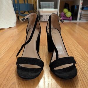 Elegant Black Suede Women's Heels